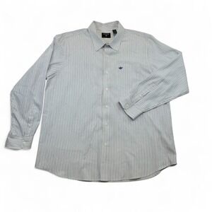 Dockers Men's XL Striped Button Down Long Sleeve Shirt Business Casual Retro